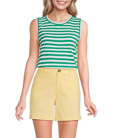 Westbound Perfect Outfit Picks Stripe Print Crew Neck Tank