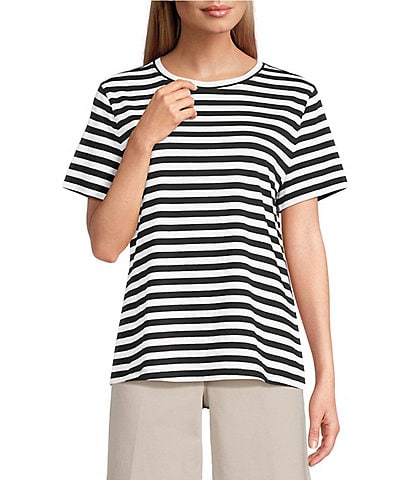 Westbound Stripe Print Short Sleeve Crew Neck Tee
