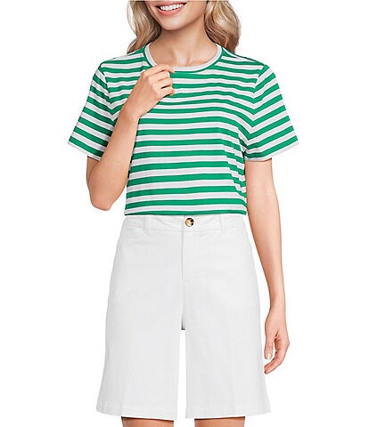Westbound Stripe Print Short Sleeve Crew Neck Tee