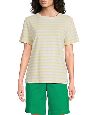 Westbound Stripe Print Short Sleeve Crew Neck Tee