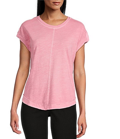 Westbound Twist Sleeve Crew Neck Top