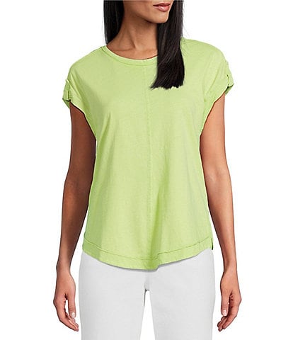 Westbound Twist Sleeve Crew Neck Top