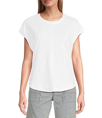 Westbound Twist Sleeve Crew Neck Top