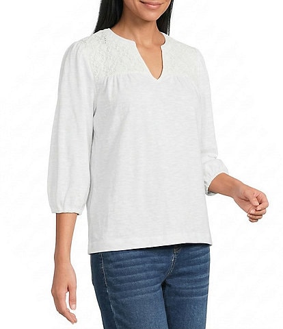 Westbound V-Neck 3/4 Sleeve Top