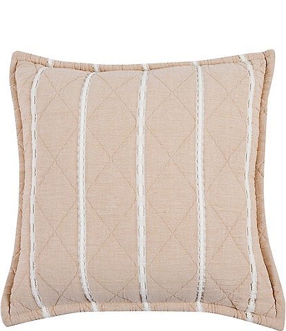 White Sand Playa 20#double; Quilted Square Decorative Pillow