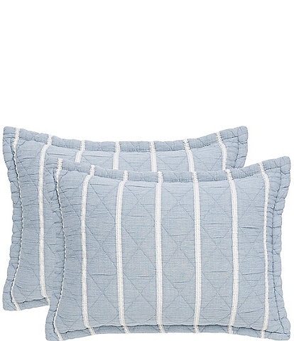 White Sand Playa Quilted Striped Pillow Sham