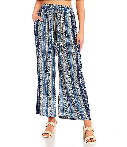 Angie Wide leg Front Tie Printed Pants