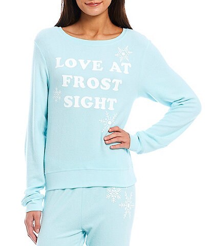 WILDFOX Long Dolman Sleeve Crew Neck Love at Frost Sight Coordinating Pullover