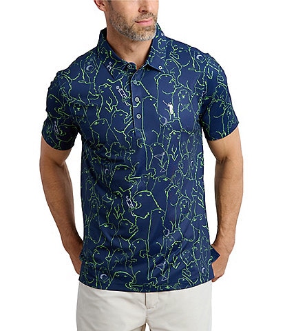 William Murray Gopher-Printed Short Sleeve Polo Shirt