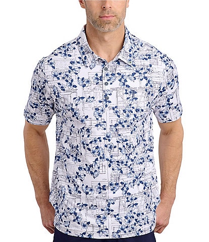 William Murray Magnolia Printed Short Sleeve Polo Shirt