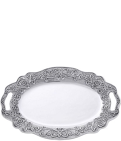 Wilton Armetale English Cottage Large Oval Tray with Handles