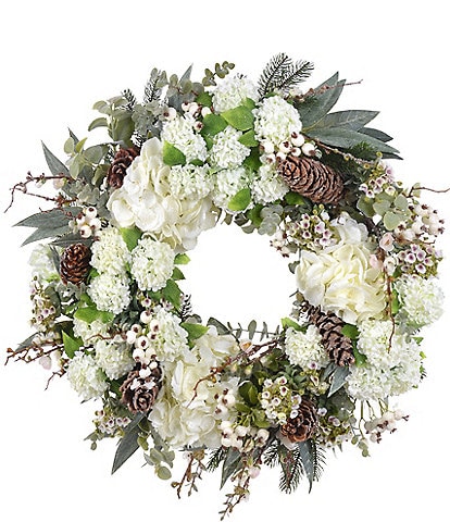 Winward Holiday Collection Hydrangea Snowball 26-Inch Wreath