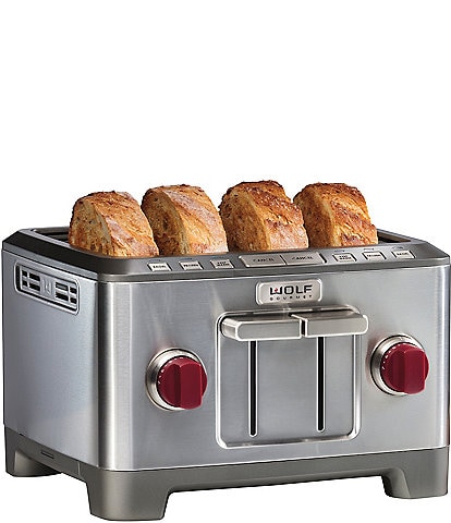 Wolf Gourmet 4-Slice Toaster With Red Knobs