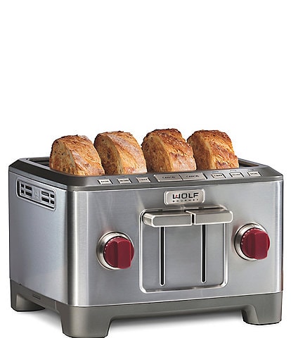 Wolf Gourmet Four-Slice Toaster with Red Knob