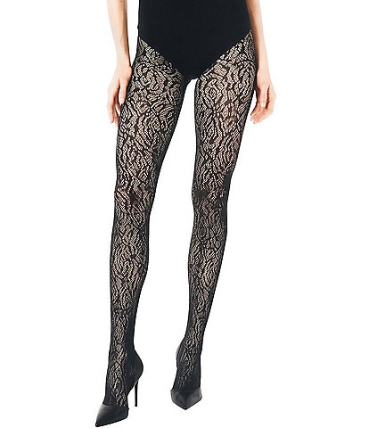 Wolford Rose Lace Effect Sheer Tights