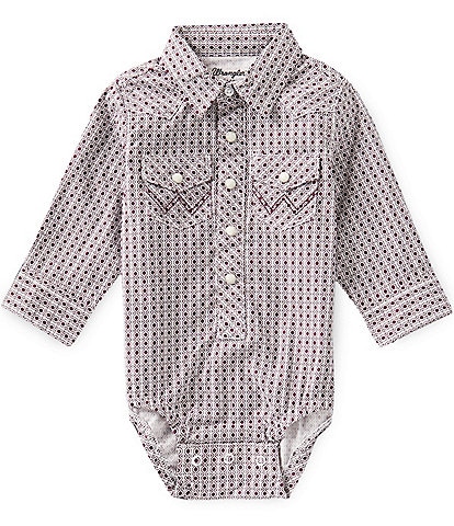 Wrangler® Baby Boys Long Sleeve Allover Bodysuit