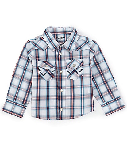 Wrangler® Baby Boys Newborn-24 Months Long Sleeve Multi-Plaid Woven Shirt
