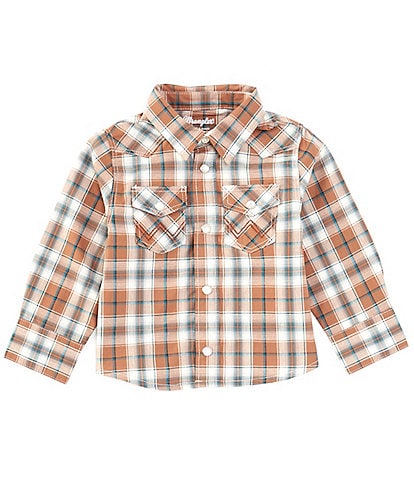 Wrangler® Baby Boys Newborn-24 Months Long Sleeve Plaid Woven Shirt