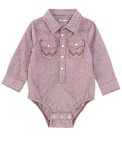 Wrangler® Baby Boys Newborn-24 Months Long Sleeve Western Print Bodysuit