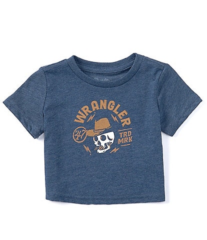 Wrangler® Baby Boys Newborn-24 Months Short-Sleeve Skull Wearing Cowboy Hat Graphic T-Shirt