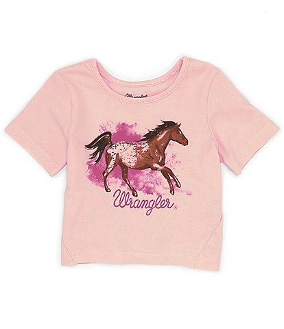 Wrangler® Baby Girls Newborn-24 Months Short Sleeve Horse Graphic T-shirt