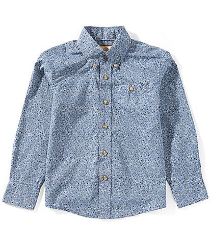 Wrangler® Big Boys 8-20 Long-Sleeve Paisley-Printed Woven Shirt