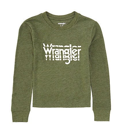 Wrangler® Big Boys 8-20 Long Sleeve Repeating Logo T-Shirt