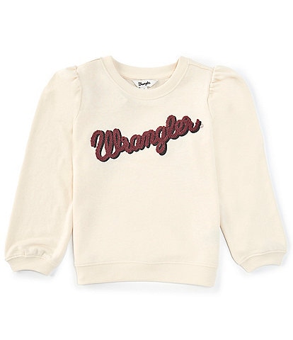 Wrangler® Big Girls 7-16 Balloon-Sleeve Scripted-Logo Sweatshirt