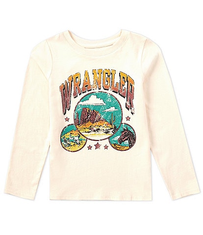 Wrangler® Big Girls 7-16 Long-Sleeve Desert Landscape/Horse Screenprint T-Shirt