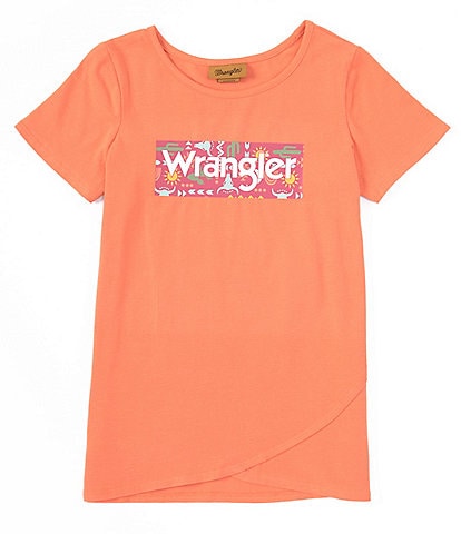 Wrangler® Big Girls 7-16 Short Sleeve Tulip Hem T-Shirt