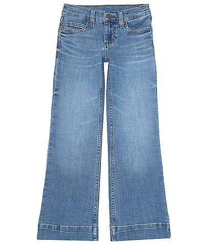 easyforever Little Girls Jeans Letter Waistband High-Waisted Loose