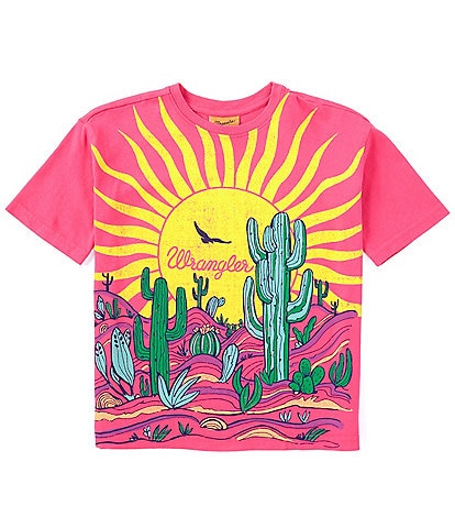 Wrangler® Big Girls 8-18 Short-Sleeve Cactus Graphic Oversized T-Shirt