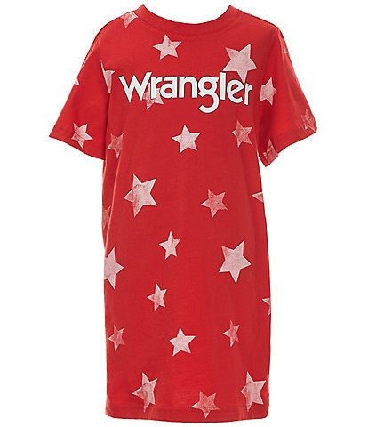 Wrangler® Big Girls 8-18 Short Sleeve Americana Star-Printed T-Shirt Dress