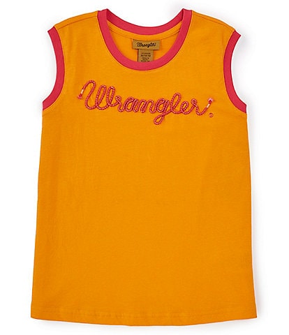 Wrangler® Big Girls 8-18 Sleeveless Logo Jersey Tank Top