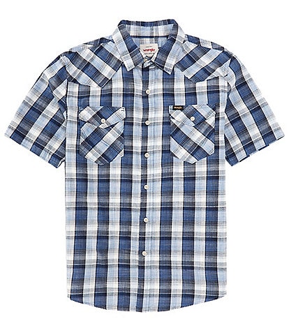 Wrangler® Keegan Short Sleeve Plaid Woven Shirt