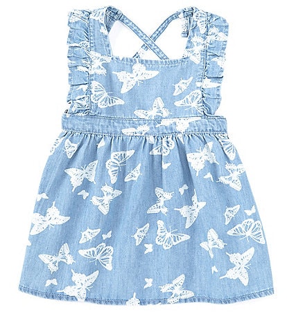 Wrangler® Little Girls 2T-4T Sleeveless Butterfly Printed Apron Dress