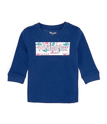 Wrangler Little Girls 4-7 Long-Sleeve Fill Logo Sweatshirt