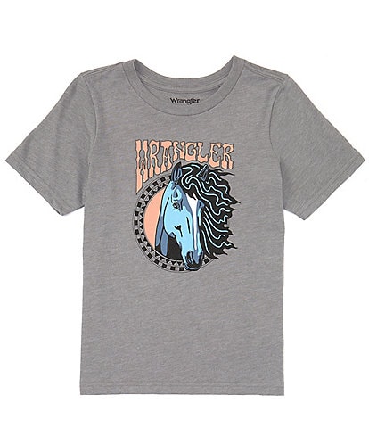 Wrangler® Little Girls 4-7 Short Sleeve Horse Head T-Shirt