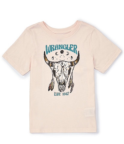 Wrangler® Little Girls 4-7 Short Sleeve Longhorn Head T-Shirt