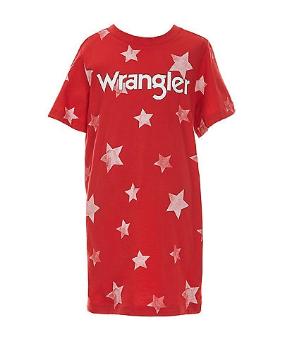 Wrangler® Little Girls 4-7 Short Sleeve Americana Star-Printed T-Shirt Dress