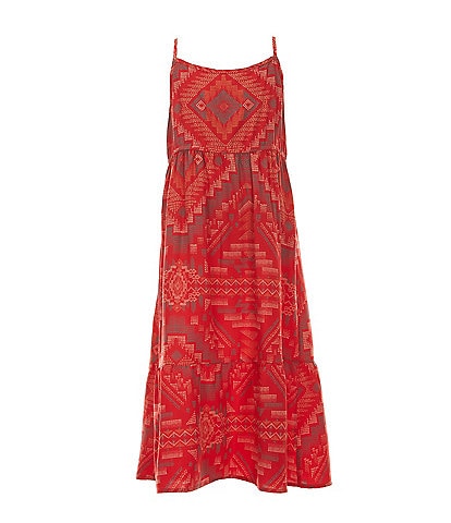 Wrangler® Little Girls 4-7 Sleeveless Printed Tiered Poplin Dress