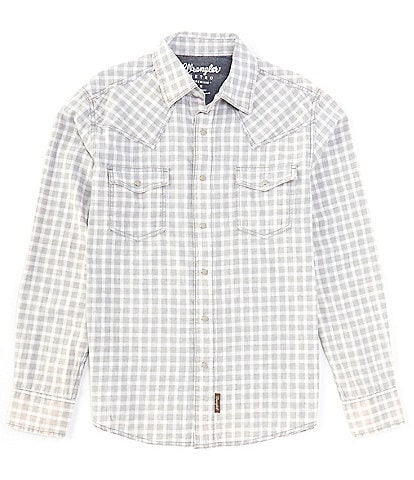 Wrangler® Long Sleeve Checked Western Shirt