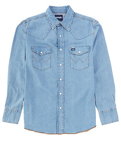 Wrangler® Long Sleeve Denim Western Shirt