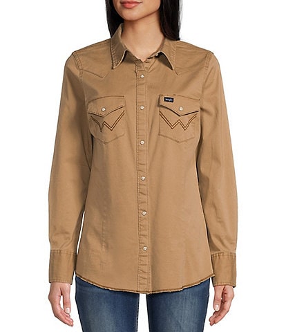 Wrangler® Long Sleeve Snap-Front Western Shirt