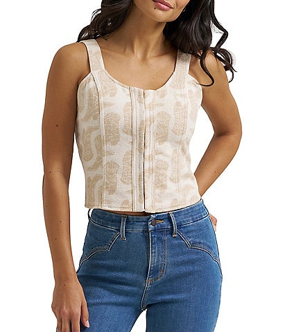Wrangler® Retro® Boot Print Jacquard Bustier Top