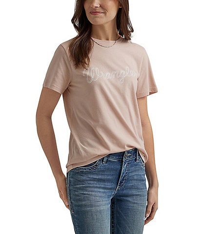 Wrangler® Short Sleeve Logo Graphic Boyfriend T-Shirt