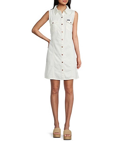 Wrangler® Sleeveless Denim A-Line Dress