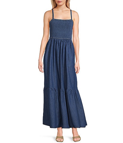 Wrangler® Smocked Sleeveless Maxi Dress