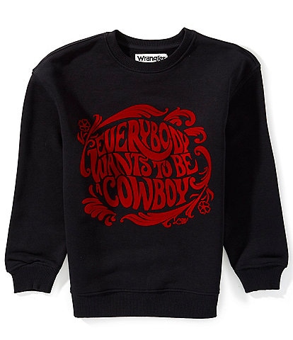 Wrangler® x Lainey Wilson Big Girls Long-Sleeve Everybody Wants To Be Cowboy Fleece Sweatshirt