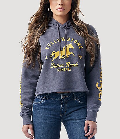 Wrangler® Yellowstone Graphic Cropped Hoodie